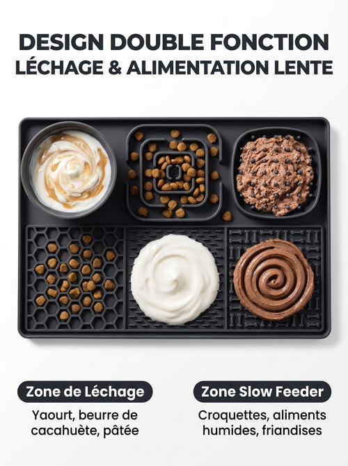 Tapis de Léchage 5-en-1 Silicone | ZenFeed Pro