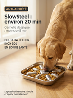 SlowSteel Pro — Bol Anti-Glouton Acier Inoxydable