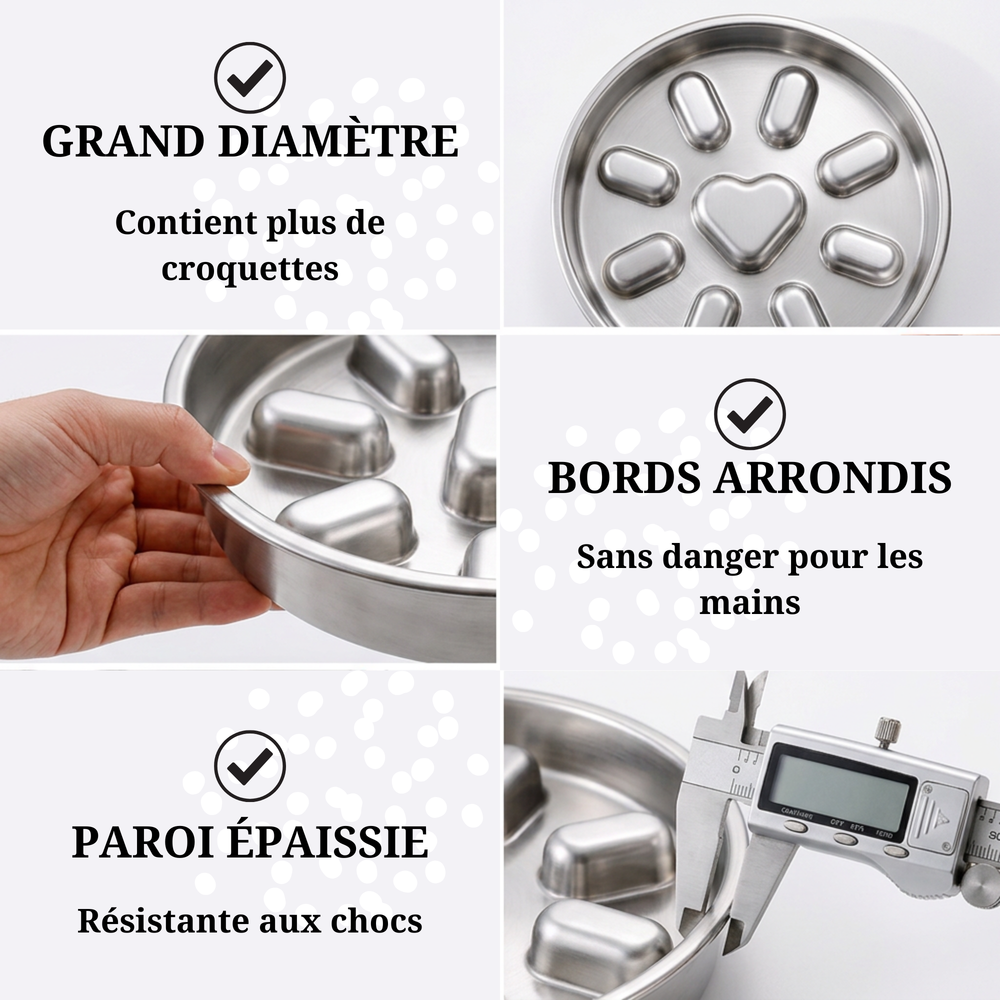 SlowSteel Pro — Bol Anti-Glouton Acier Inoxydable