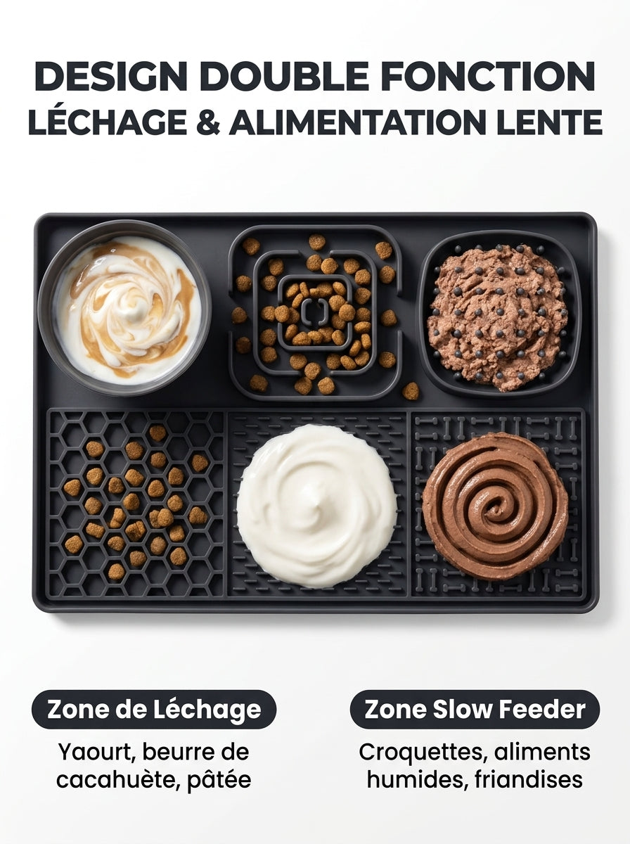 Tapis de Léchage 5-en-1 Silicone | ZenFeed Pro