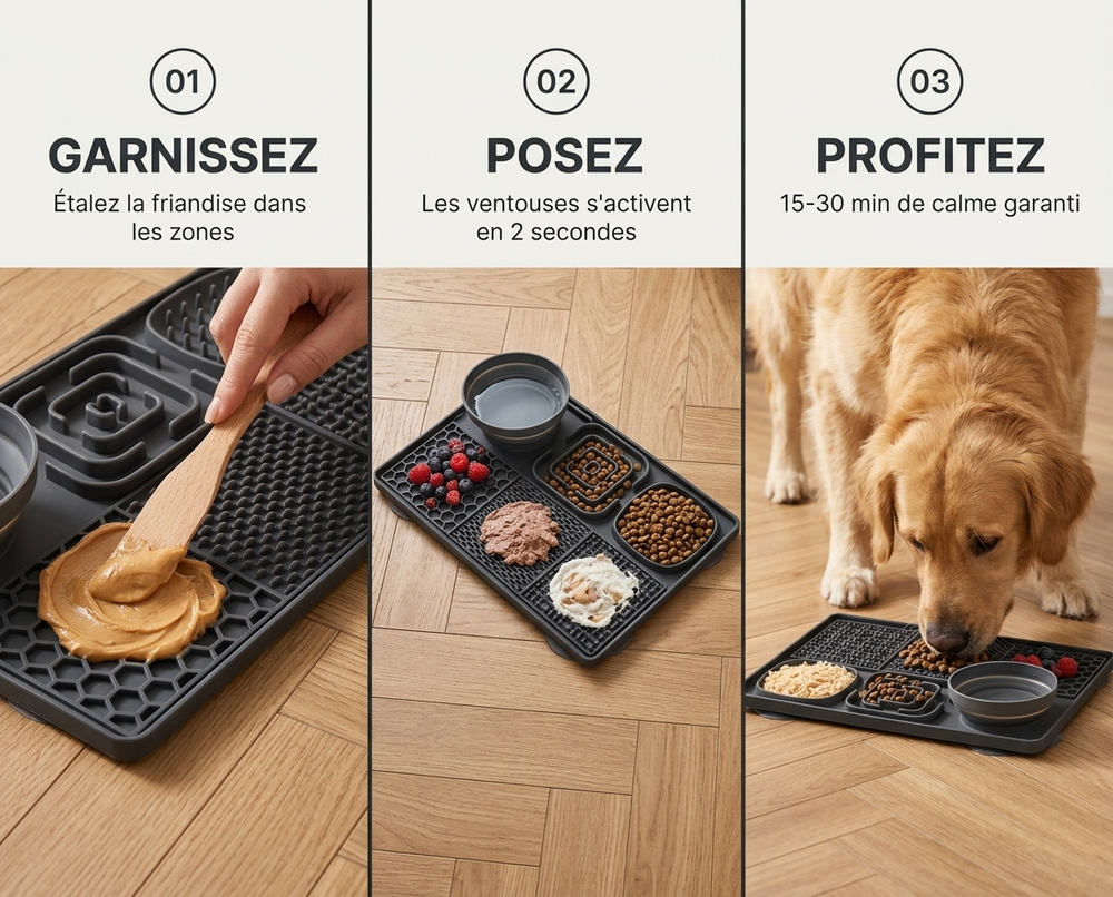 Tapis de Léchage 5-en-1 Silicone | ZenFeed Pro